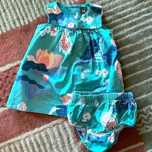 Tea garden party dress and diaper cover, worn once for family photos!